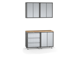 SignatureLine Garage Series: </p>Deluxe Workshop with 4 Metal Cabinets