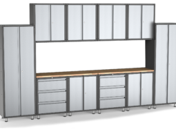 SignatureLine Garage Series: Deluxe Workshop with 10 Metal Cabinets