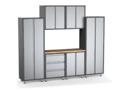SignatureLine Garage Series: Deluxe Workshop with 6 Metal Cabinets